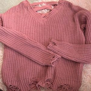 dark pink sweater